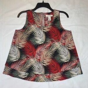 White House Black Market Foliage Print Blouse XS